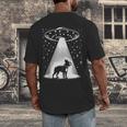 Boston Terrier Mom Dad Dog Alien UFO Men's Back Print T-Shirt, funny design