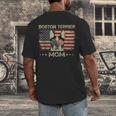 Boston Terrier Mom Dog Lovers American Flag 4th Of July Men's Back Print T-Shirt, funny design