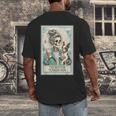 Boston Terrier Mom Skeleton Tarot Card Witch Vibes Dog Mom Men's Back Print T-Shirt, funny design