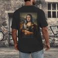 Boston Terrier Mona Lisa Painting Art Dog Mom Dad For Men Women Kids Men's Back Print T-Shirt, funny design