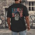 Boston Terrier Patriotic 4th Of July USA American Flag Men's Back Print T-Shirt, funny design