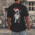 Boston Terrier Santa Christmas Lights Xmas Dog Lover Men Women Kids Men's Back Print T-Shirt, funny design