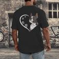 Boston Terrier Shirts For Women Girls Kids Heart Cute Men's Back Print T-Shirt, funny design