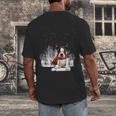 Boston Terrier In The Snow Merry Christmas Winter Men's Back Print T-Shirt, funny design