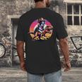 Boston Terrier Wearing A Cowboy Hat On T-Rex Men's Back Print T-Shirt, funny design