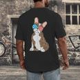Brindle Boston Terrier Dog Patriotic Shirt USA Flag Men's Back Print T-Shirt, funny design