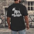 Bull Terrier Skeleton Birthday Halloween Kids Men's Back Print T-Shirt, funny design