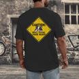 Caution Sign Boston Terrier Dog Bostie Puppy Men's Back Print T-Shirt, funny design