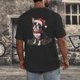 Cute Boston Terrier Dog Christmas Merry X-Mas Graphic Men's Back Print T-Shirt, funny design