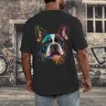 Cute Boston Terrier Puppy Dog Art Lover Unique Painting For Men Women Kids Men's Back Print T-Shirt, funny design