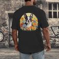 Cute Boston Terrier Spring Flower Garden Colorful Puppy Dog Men's Back Print T-Shirt, funny design