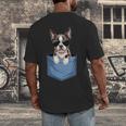Cute Pocket Boston Terrier Lover Dog Mom Men's Back Print T-Shirt, funny design