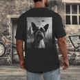 Dog Mom Dad Alien Selfie Boston Terrier UFO For Men Women Men's Back Print T-Shirt, funny design