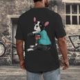 Father's Day Gift Dog Dad Boston Terrier i Love Dad Tattoo Men's Back Print T-Shirt, funny design