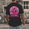 Ghost And Witch Boston Terrier Dog In October We Wear Pink Men's Back Print T-Shirt, funny design