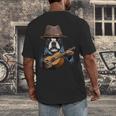 Guitar Shirt Boston Terrier Dog Playing Acoustic Guitar Men's Back Print T-Shirt, funny design