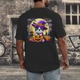 Halloween Boston Terrier Dog Breed With Jack O' Lantern Art Men's Back Print T-Shirt, funny design