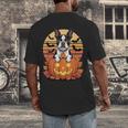 Halloween Retro Boston Terrier Men's Back Print T-Shirt, funny design