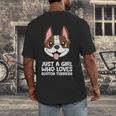 Just a Girl Who Loves Boston Terriers Men's Back Print T-Shirt, funny design