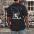 Love Is Boston Terrier Bostie Men's Back Print T-Shirt, funny design