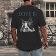 Love Is Boston Terrier Bostie Men's Back Print T-Shirt, funny design