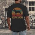 Retro Boston Terrier Mom Dog Mother Pet Bostie Mama Men's Back Print T-Shirt, funny design