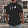 Scottish Terrier Dog Heartbeat Scottie Dog Lover T-Shirt Men's Back Print T-Shirt, funny design