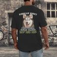 Siberian Husky Professional Human Trainer Men's Back Print T-Shirt, funny design