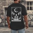 Tarot Card Vintage Crescent Moon Boston Terrier Dog Mom Men's Back Print T-Shirt, funny design