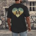 Vintage American Boston Terrier Lovers Valentine's Day Men's Back Print T-Shirt, funny design