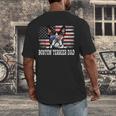 Vintage Boston Terrier Dad American Flag Father's Day Men's Back Print T-Shirt, funny design
