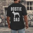 Vintage Boston Terrier Dad Dog Daddy Bostie Father Men's Back Print T-Shirt, funny design