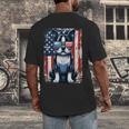 Vintage Boston Terrier Dog American USA US Flag Pets Lovers Men's Back Print T-Shirt, funny design
