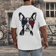 Boston Terrier Dog 4th July America USA Flag Men Women Kids Men's Back Print T-Shirt, funny design