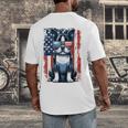 Boston Terrier Dog American USA US Flag Pets Vintage Outfit Men's Back Print T-Shirt, funny design