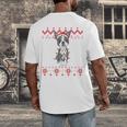 Boston Terrier Dog Santa Hat Men Kids Ugly Christmas Light Men's Back Print T-Shirt, funny design