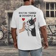 Boston Terrier Grandma Mother's Day Dog Mom Men's Back Print T-Shirt, funny design