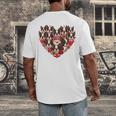 Boston Terrier Heart Valentine Boston Terrier Men's Back Print T-Shirt, funny design