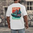 Boston Terrier Merry Christmas Tree Truck Santa Dog X-Mas Men's Back Print T-Shirt, funny design