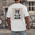 Boston Terrier Mug Shot Guilty Dog Men's Back Print T-Shirt, funny design
