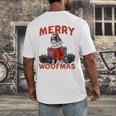 Boston Terrier Santa Claus Hat Merry Christmas Dog X-Mas Men's Back Print T-Shirt, funny design