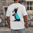 Boston Terrier Tattoos I Love Mom Men's Back Print T-Shirt, funny design