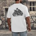 Cool Boston Terrier Riding a Motorcycle Biker Dog Lover For Men Women Kids Men's Back Print T-Shirt, funny design