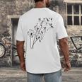 Dandelion Boston Terrier Flower Floral Bostie Tree Men's Back Print T-Shirt, funny design