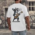 Dog Playing Guitar Singing Boston Terrier For Men Women Girls Kids Men's Back Print T-Shirt, funny design