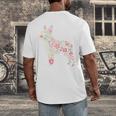Floral FLower Boston Terrier Mom Grandma Men's Back Print T-Shirt, funny design
