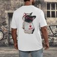 Girls I Heart Mom Love Mama Boston Terrier Dog Lover Men's Back Print T-Shirt, funny design