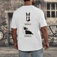 Inhale Exhale Yoga Boston Terrier Tshirt Men's Back Print T-Shirt, funny design
