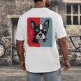 Retro Boston Terrier Dog Lover Bostie Mom Dad Dog Owner Men's Back Print T-Shirt, funny design
