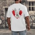 Valentine's Day Boston Terrier Dog Men's Back Print T-Shirt, funny design